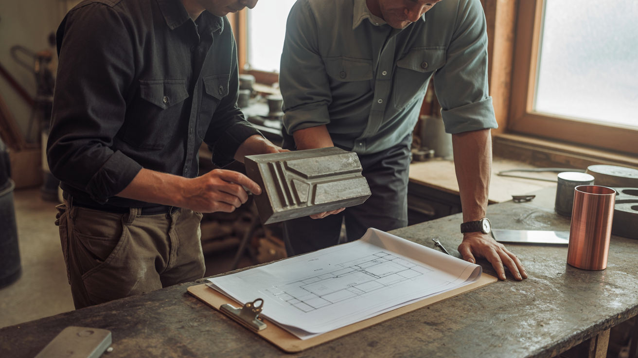 Builder and operator reviewing plan together